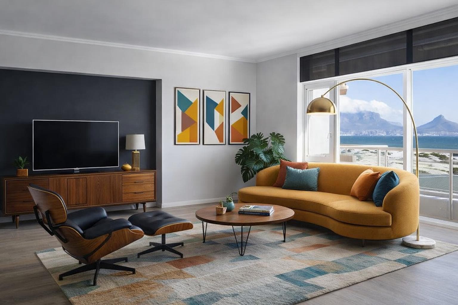 Room after Mid-century modern redesign